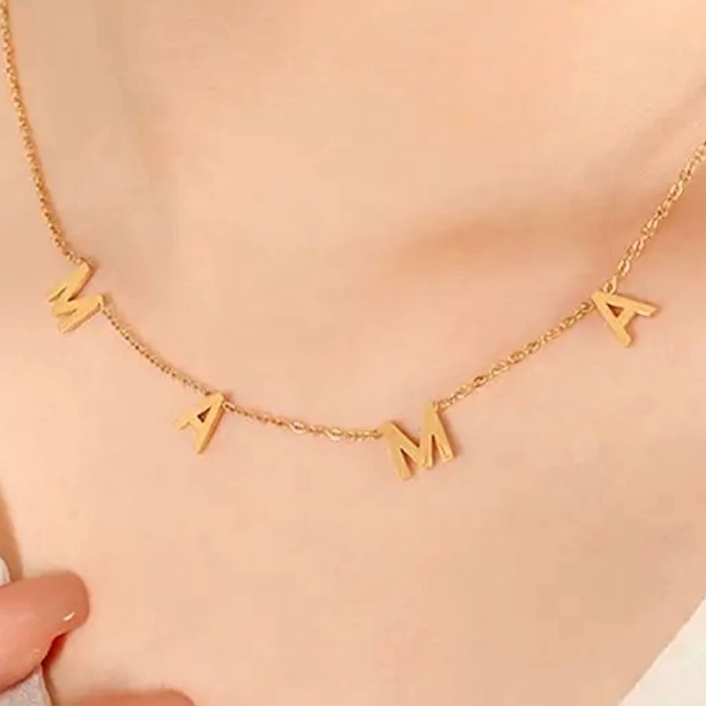 18K Gold Dipped MAMA Necklace (9708) - Picture 2 of 3